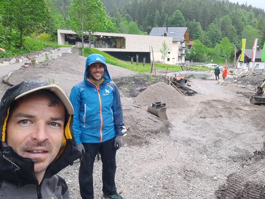 Baustelle im Außenbereich des Naturparkhauses Hinterriß, Hermann Sonntag